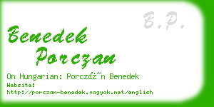 benedek porczan business card